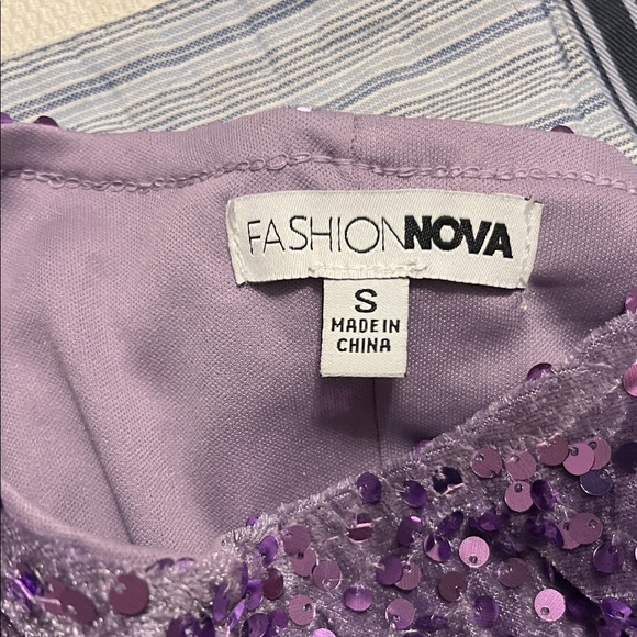 Purple Sequin Dress - Picture 3 of 6